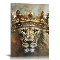 JEUXUS  Gold Crown Painting King and Queen Crown African American Wall Art Framed Canvas Print Living Room Bedroom Home Office Wall Decor  12x16 in