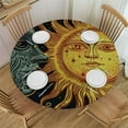 thumbnail image 1 of JEUXUS  for Gold Sun Crescent Moon Stars Boho Chic Tattoo 60inch, Table Cloth Waterproof Round Tablecloth Stain Resistant Polyester Table Cover for Wedding, Banquet, Restaurant, Party, 1 of 7
