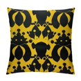 JEUXUS Golden Pattern Black Throw Pillow Covers Square Pillowcase