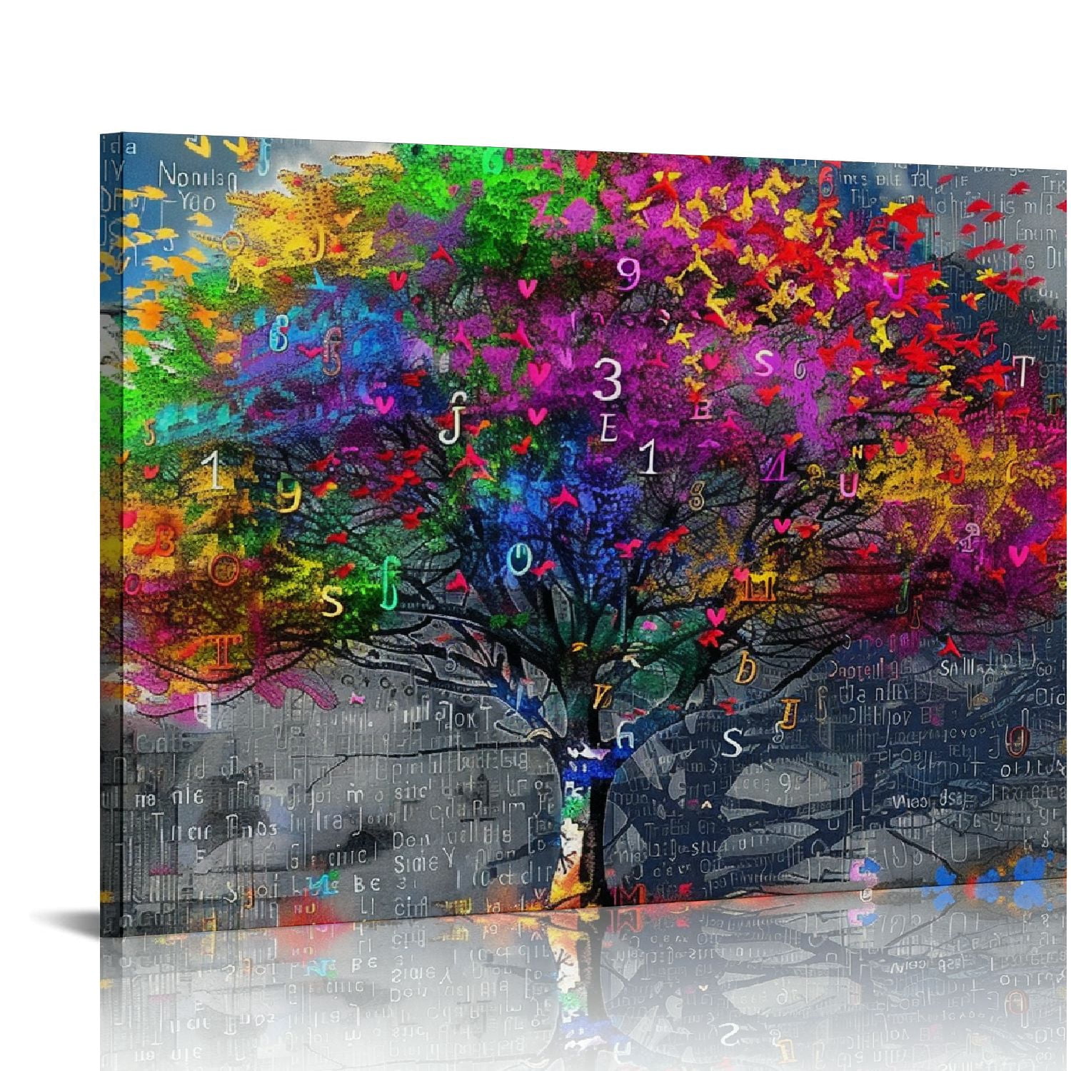RUIYC Graffiti Tree Wall-Decor - Abstract Canvas Wall Art - Wall Art ...