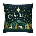 thumbnail image 1 of JEUXUS  Green Christmas Pillow Covers , Merry Christmas Xmas Jesus O Holy Night Cross Joy Star of Bethlehem Decorations Pillowcase, Seasonal Winter Pillowcase for Sofa Bed Decor (Green), 1 of 5