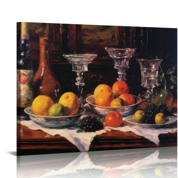 JEUXUS Gustave Caillebotte Food Vintage Oil Painting Poster Canvas Wall Art Prints for Wall Decor Room Decor Bedroom Decor Gifts Frame-style