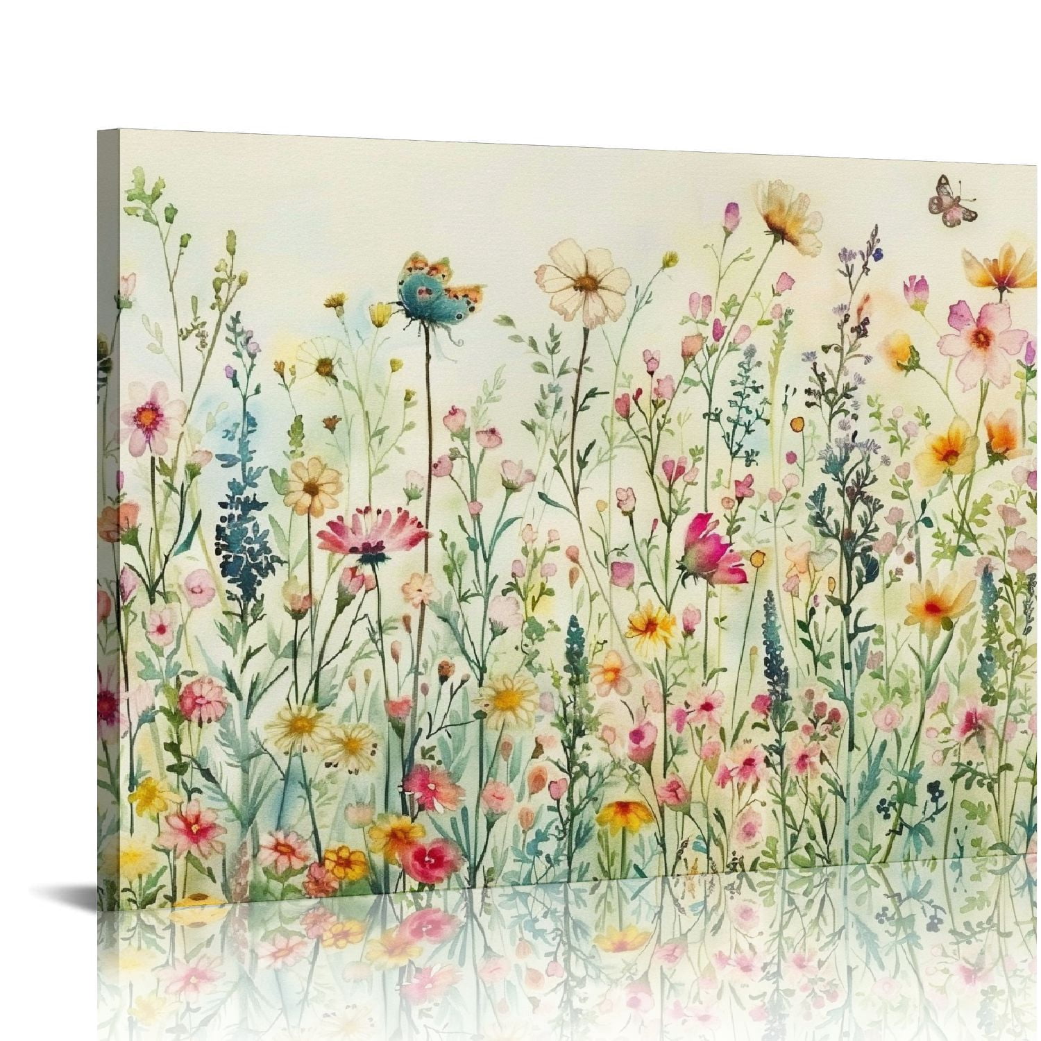 JEUXUS HPINUB Colorful Flower Framed Canvas Wall Art Set, Watercolor ...