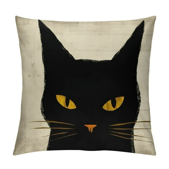 JEUXUS Halloween Pillow Cover Black Cat Halloween Lumbar Pillow Covers Decorations Outdoor Halloween Pillows Decorative for Halloween Home Decor for Sofa