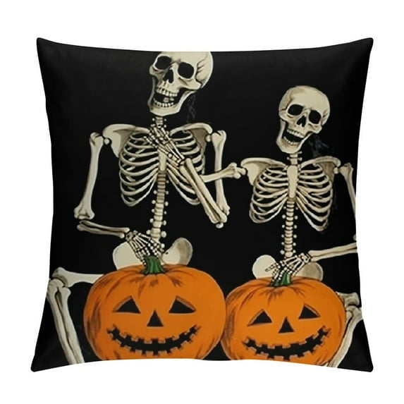 RUIYC Halloween Pillow Covers Halloween Decorations Skeleton and Skull Hands Decor Holiday Pillow Case Farmhouse Decor for Home Sofa