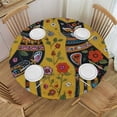 thumbnail image 1 of JEUXUS  Halloween Table Cloth Round Tablecloths  Happy Halloween Sugar Cat Circular Table Cover for Dinner Holiday Outdoor Easter, 1 of 7