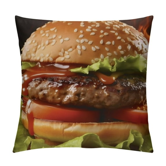 RUIYC Steak Print Throw Pillow Covers Pillowcase Soft Durable Square Decorative Cushion Cover for Bed Sofa Bedroom