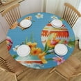 thumbnail image 1 of RUIYC Happy Easter Egg Grass Pink Round Fitted Table Covers Elastic Edge Circle Tablecloth for Dining Party Holiday Fits Table Up Diameter, 1 of 7