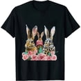 thumbnail image 1 of JEUXUS Happy Easter Shirts Women Funny Short Sleeve Leopard Print Bunny T Shirt Rabbit Graphic Tees Tops, 1 of 3