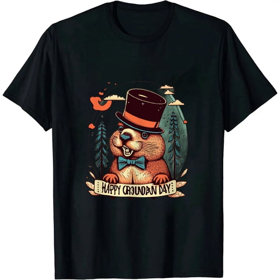 JEUXUS Happy Groundhog Day 2022 Groundhog Meteorology Groundhog Day T-Shirt