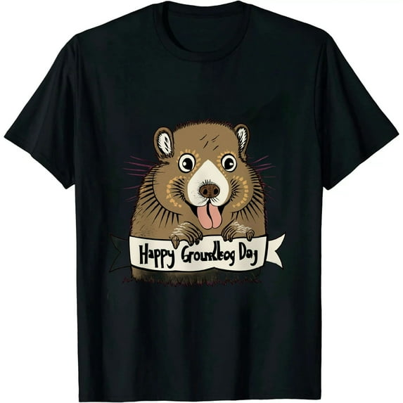 JEUXUS Happy Groundhog Day Funny Groundhog Holiday T-Shirt