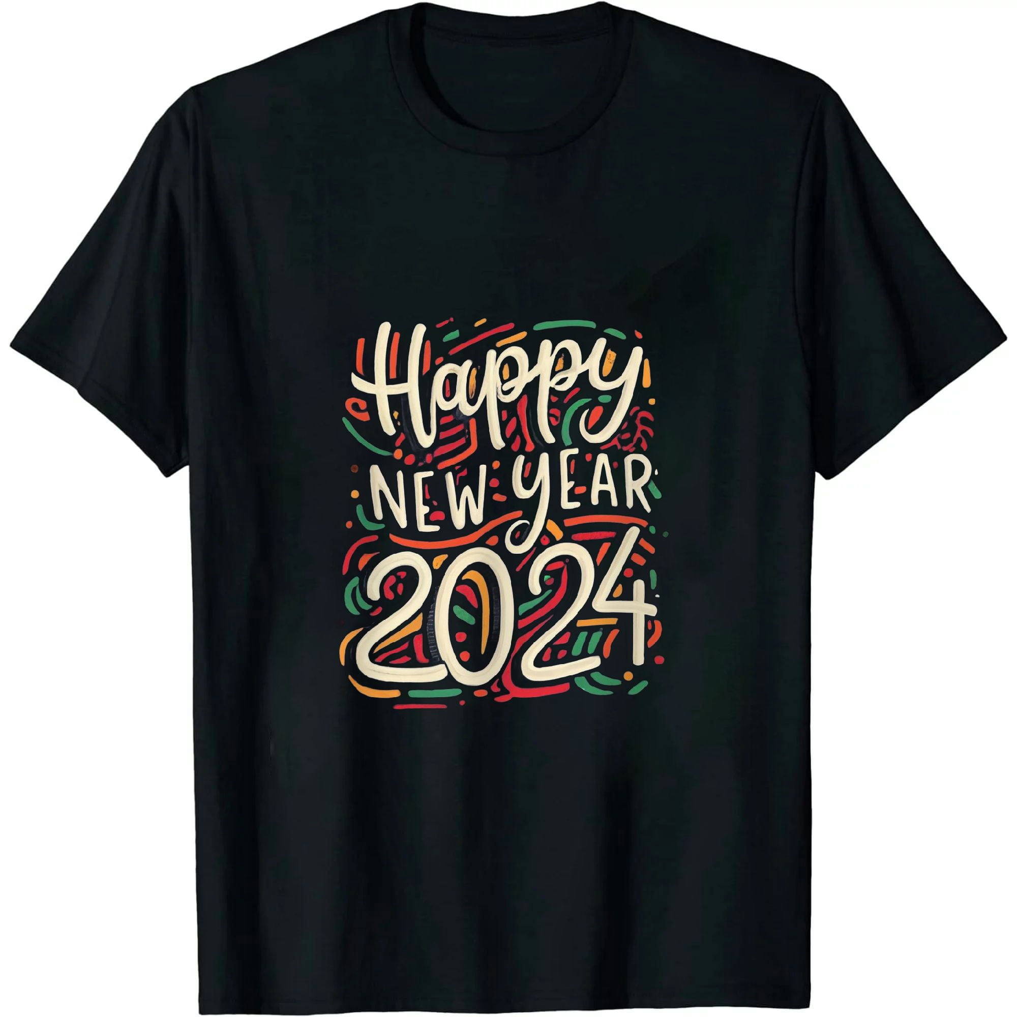 JEUXUS Happy New Year 2024 Goodbye 2023 Hello 2024 T-Shirt - Walmart.com