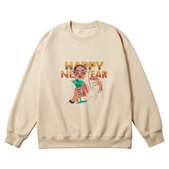 JEUXUS Happy New Year Sweatshirt for Women Cheers To The 2024 New Year Eve Pullover Tops Crewneck Holiday Shirts