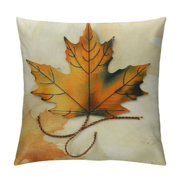 JEUXUS Hello Pumpkin Fall Maple Leaf Throw Pillow Covers, Pillows Autumn Seasonal Cushion Case for Sofa Couch