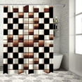 thumbnail image 1 of JEUXUS Home Bathtubs Bathroom Curtain Decoration Luxury Checkered - Cozy Soft - Stylish Waterproof Shower Curtain Multiple Sizes White, 1 of 7