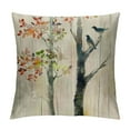 thumbnail image 1 of RUIYC Hopyeer Vintage Rustic Wood Background Forest Trees Decor Throw Pillow Covers Watercolor Colorful Feather Home Sofa Chair Cushion Case, 1 of 5