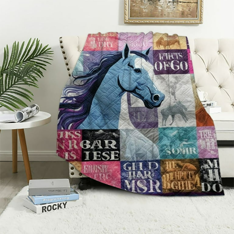 JEUXUS Horse Gifts for Girls Women Horse Blanket for Girls Best Gifts for Horse Lovers Girls Just A Girl Who Loves Horses Horse Lovers Christmas Birthday Gifts Decor Throw Blanket Walmart