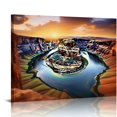 thumbnail image 1 of JEUXUS  Horseshoe Bend Grand Canyon National Park Arizona Office Wall Art Sunset Famous Landscape Picture Canvas Painting for Home Decor Large Size Frame Sofa Living Room Wall Decor, 1 of 5