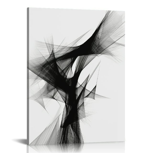 JEUXUS Huge Black and White Abstract Line Painting Large Wall Art ...