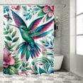 thumbnail image 1 of JEUXUS Hummingbird Gifts Valentine Present Humming Bird Floral Flower Waterproof Shower Curtain Multiple Sizes White, 1 of 7
