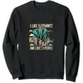 thumbnail image 1 of JEUXUS I Like Elephants And Maybe Like 3 People Elephant Retro pullover, 1 of 3