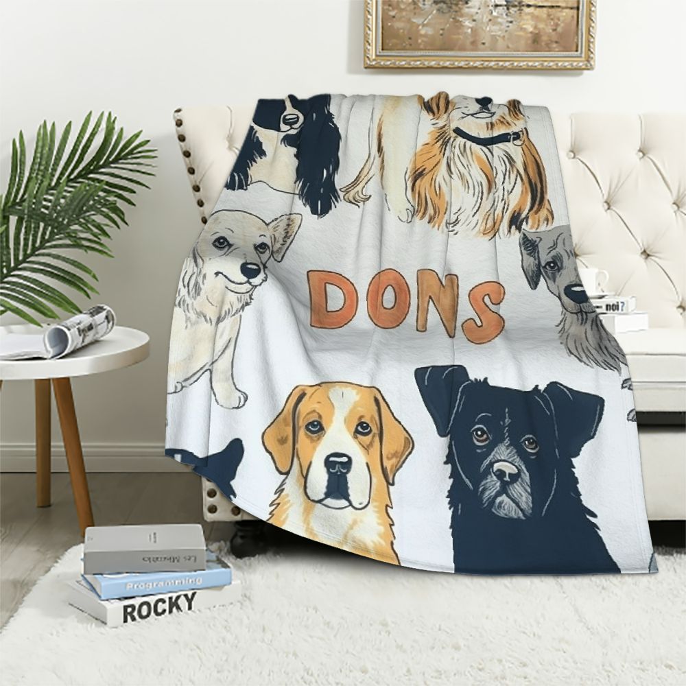 JEUXUS I Love Dogs Blanket Kids Blanket with Dogs Cute Puppies Pets
