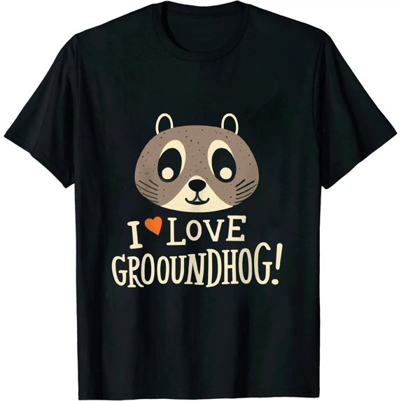 JEUXUS I Love Groundhog Day - Funny Woodchuck Groundhog Day T-Shirt