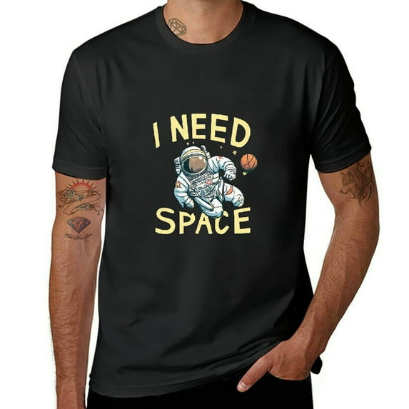 JEUXUS I need space funny antisocial time out vintage astronaut T-Shirt