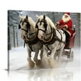 thumbnail image 1 of JEUXUS IDEA4WALL Canvas Wall Art Christmas Santa Claus Decor Painting Artwork for Home Prints Framed - 20x16in, 1 of 4
