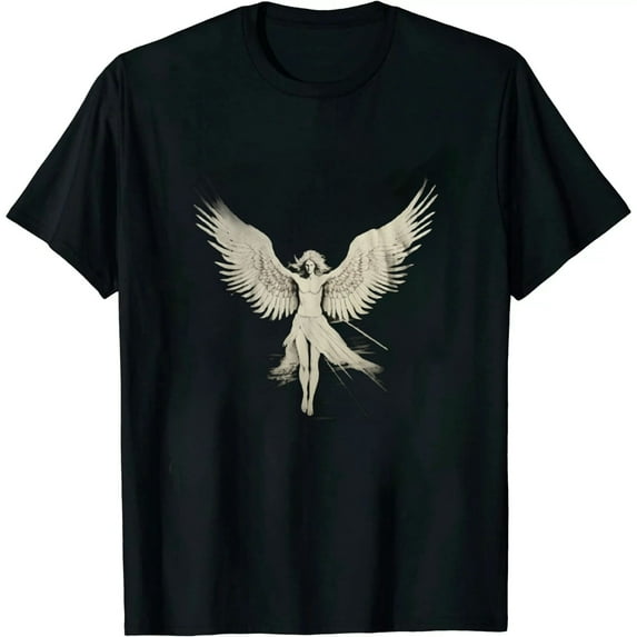 JEUXUS Icarus Falling 68 Crew Neck Short Sleeve Black Men's T-Shirt