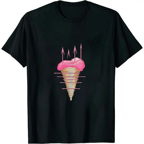 JEUXUS Ice Cream Shirt for Girls & Women - Ice Cream Cone Heartbeat T-Shirt