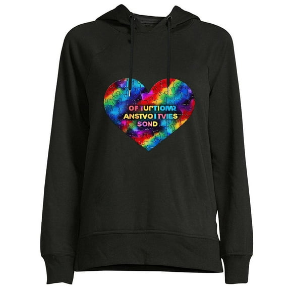 JEUXUS Infinity Heart Love Autism Awareness Needs No Words Tie Dye T-Shirt Long-sleeved Hoodie