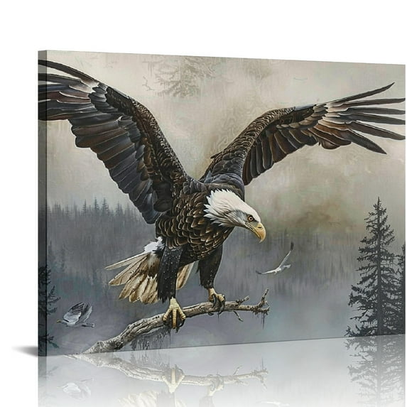 JEUXUS Inspirational Bald Eagle Wall Art Vintage Picture Decor Rustic Painting Motivational Quotes Canvas I Choose Prints Modern Framed Home Bedroom Bathroom Office