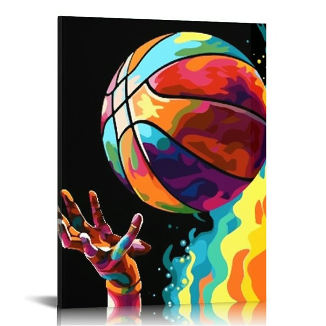 JEUXUS Inspirational Basketball Wall Art Prints, Creative Basketball
