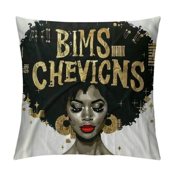 JEUXUS Inspirational Black Girl Woman Magic Decorative Throw Pillow Covers,Black Queen African Women Girl American Gifts Pillow Case Covers for Girls Room College Dorm,