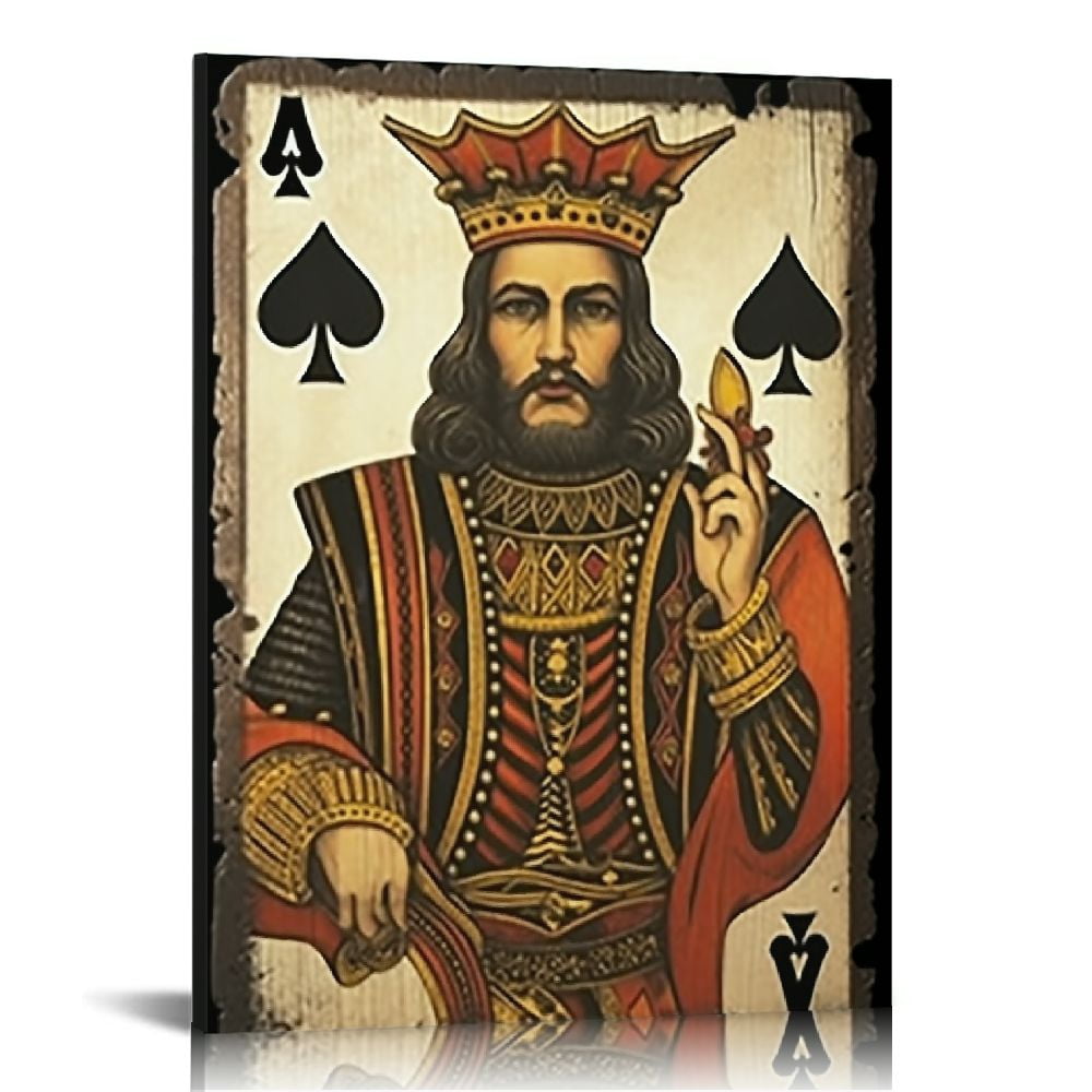 Box set di carte da gioco King Queen Jack, carta da gioco in legno