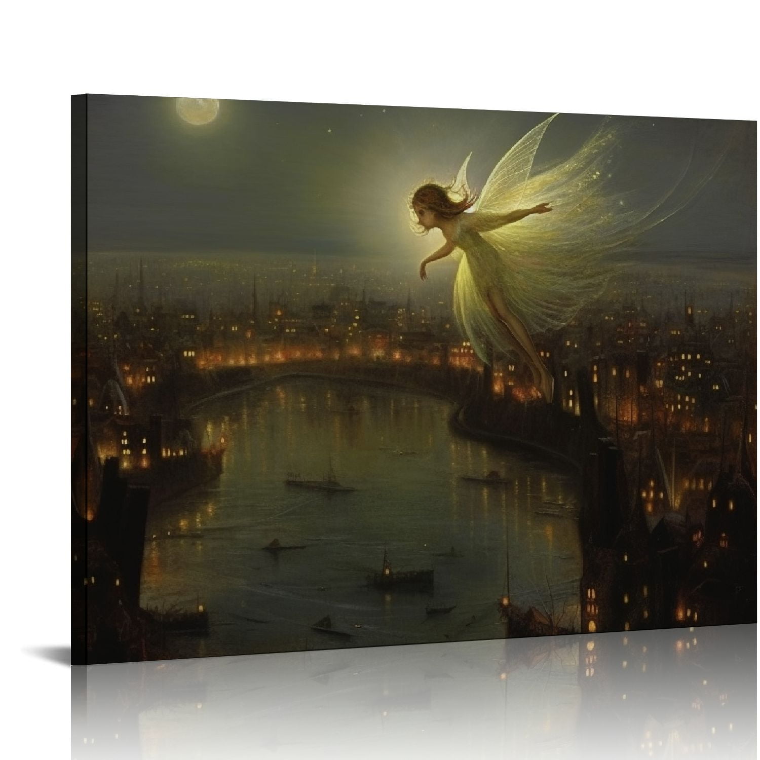 JEUXUS John Atkinson Grimshaw Canvas Wall Art, Spirit of The Night ...