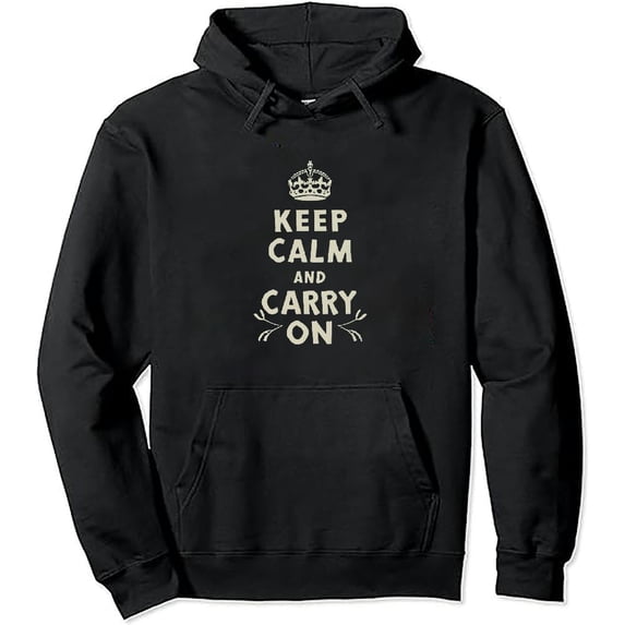 JEUXUS Keep Calm and Carry On Pullover Hoodie Motivational Positive