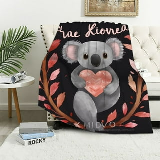 Funny Koala Girl Just a Girl Who Loves Koalas Fleece Blanket by EQ