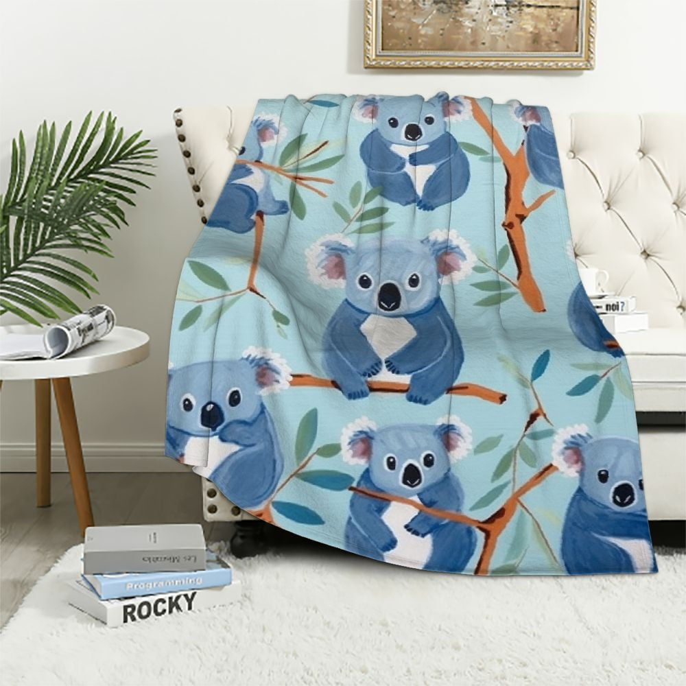 Cartoon Koala Printed Plush Blanket main image 1