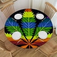 thumbnail image 1 of JEUXUS  LGBT Marijuana Pride Round Table Cloth Waterproof Dining Table Cover Decorative Picnic Tablecloth, 1 of 7