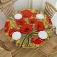 thumbnail image 1 of JEUXUS La Cigale Wipeable Tablecloth Spillproof Acrylic Coated Floral Poppy French Provencal Tablecloth for Round Tables Yellow Peach, 1 of 7