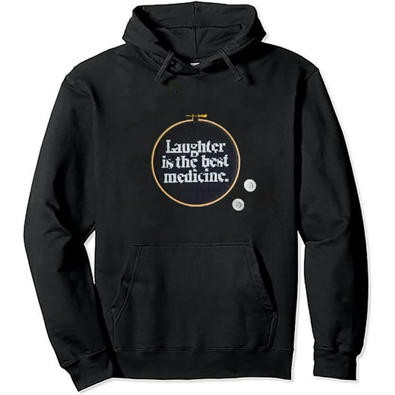 JEUXUS Laughter is the best medicine Motivating Statement Inspiring Pullover Hoodie
