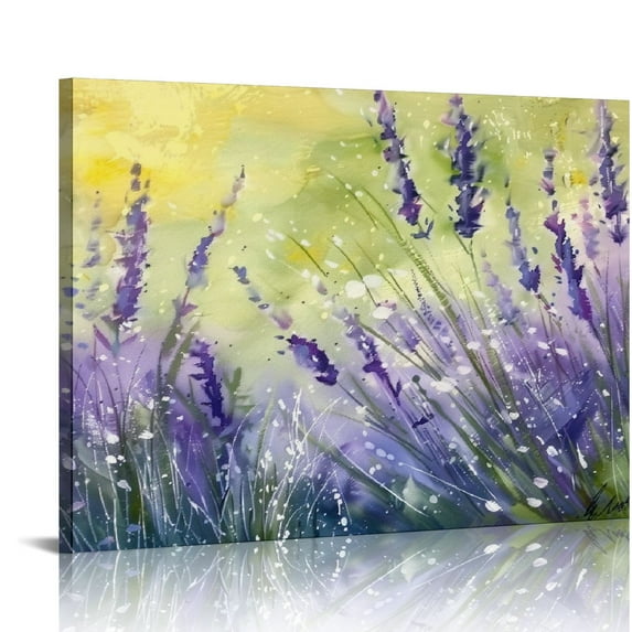 JEUXUS Lavender Abstract Canvas Painting, Plant Wall Art Decorative Painting Wall Art Picture Painting Poster Canvas Print Posters Artworks Bedroom Living Room Decor