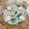 thumbnail image 1 of JEUXUS  Leaf Green Round Tablecloth Reusable Circle Table Cover Washable Circle Table Cloth for Kitchen Dining Room Picnic Patio Wedding Party White, 1 of 7