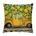 thumbnail image 1 of JEUXUS  Lemon Pillow Covers Summer Farmhouse Throw Pillow Case Watercolor Cushion Case Buffalo Plaids Truck Hello Sunshine Decorative Pillow Case Lemon Cover for Home Sofa Couch,, 1 of 5