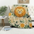 thumbnail image 1 of JEUXUS Lion Blanket Gifts -  Cute Throw Blanket for Kids &amp; Adults - Orange Soft Fuzzy Blankets for Couch, Sofa, 1 of 6