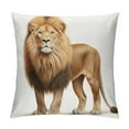 thumbnail image 1 of JEUXUS  Lion Head Throw Pillow Cover Forest King Face Wild Animal Furry Carnivore Leo Pillow Case 18x18 Inch Square Cushion Decorative for Couch Bed Home, 1 of 5