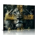 thumbnail image 1 of JEUXUS Lion Motivational Canvas Wall Art Christian Cross Lion Wall Decor Jesus Lion of Judah Pictures Prints Inspirational Scripture Gifts Home Framed Artwork for Living Room Bedroom Bathroom, 1 of 5