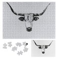 thumbnail image 1 of JEUXUS Long Horn Cow Wooden Jigsaw Puzzle Impossible Wooden Puzzles Gift for Family Friends 300 PCS, 1 of 6
